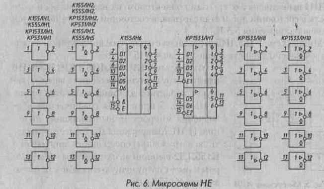 Рис. 6 Микросхемы НЕ