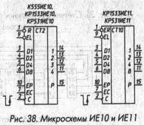 Рис. 38 Микросхемы ИЕ10 и ИЕ11
