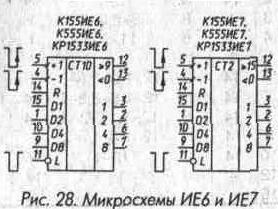 Рис. 28 Микросхемы ИЕ6 и ИЕ7
