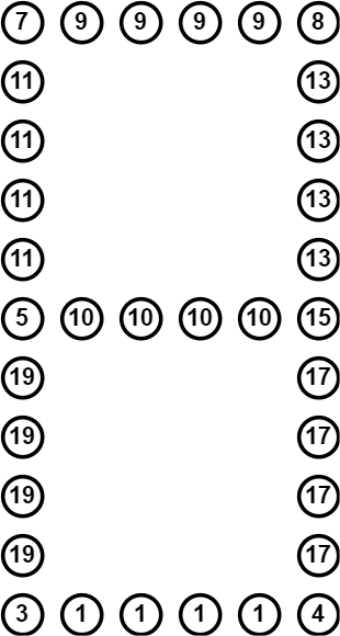 Схема подключения 34 светодиодов к ИМС К155ИД9