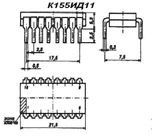 Корпус микросхемы К155ИД11