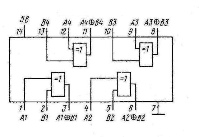 К155ЛП5, КМ155ЛП5 7486 SN7486N, SN7486J К155ЛП5, КМ155ЛП5 7486 SN7486N, SN7486J