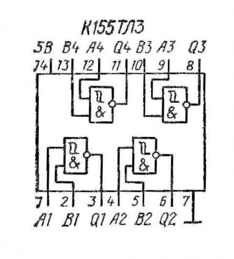 К155ТЛЗ3 74132 SN74132N структурная схема К155ТЛ3 74132 SN74132N структурная схема