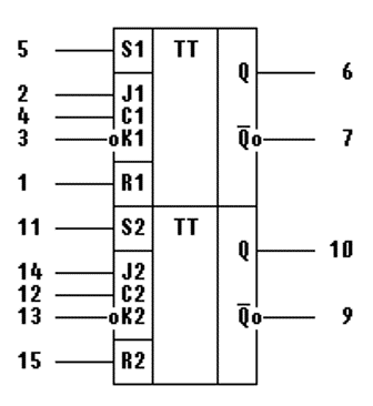 К155ТВ15 74109 SN74109N условное графическое изображение К155ТВ15 74109 SN74109N условное графическое изображение